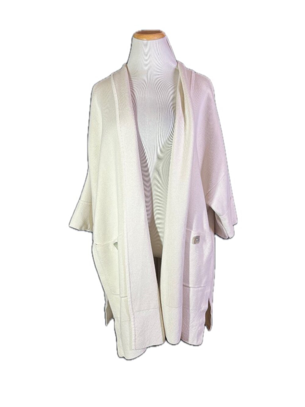 Marla Wynne for Chico's Size XL? Cream Open-Front Kimono Cardigan Jacket